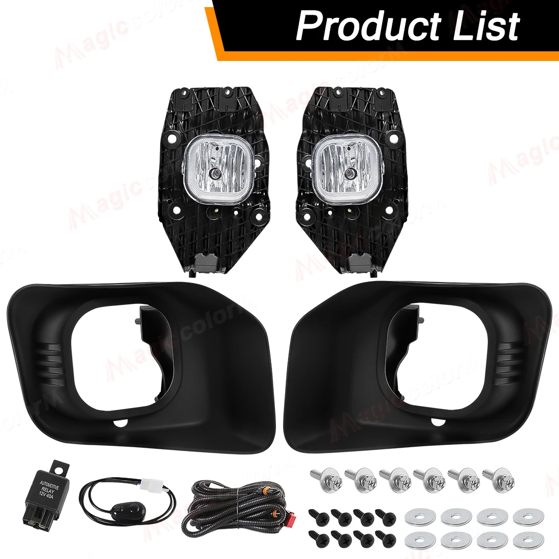 For Ford F250 F350 F450 2011 2012 2013 2014 2015 2016 Fog Light Assembly Front Driving Headlight With Wiring Cover Set DRL 12V