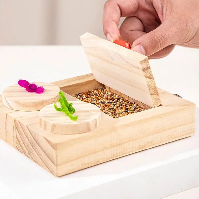 

Parakeet Chew Toys Wood Bird Enrichment Toys Mental-Stimulation Safe Chewing Natural Portable Beak-Healthy Playground For