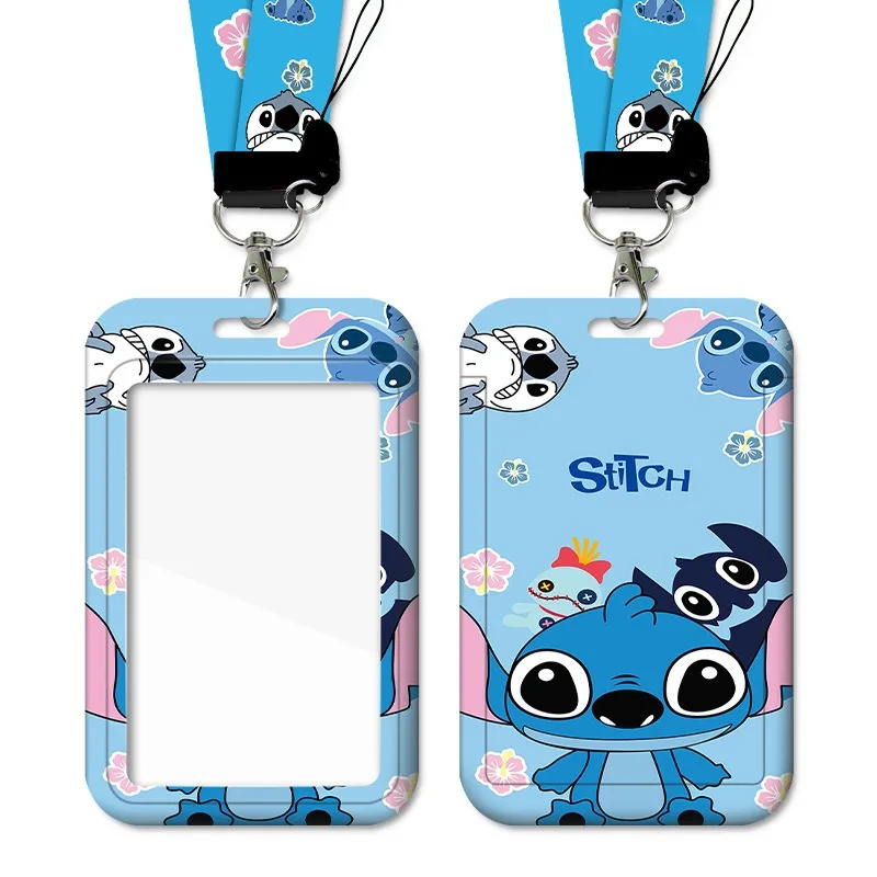 

Disney Stitch Card Holder Student Employee ID Badge ABS Material Slide Cover Design Bus Subway Meal Access Control