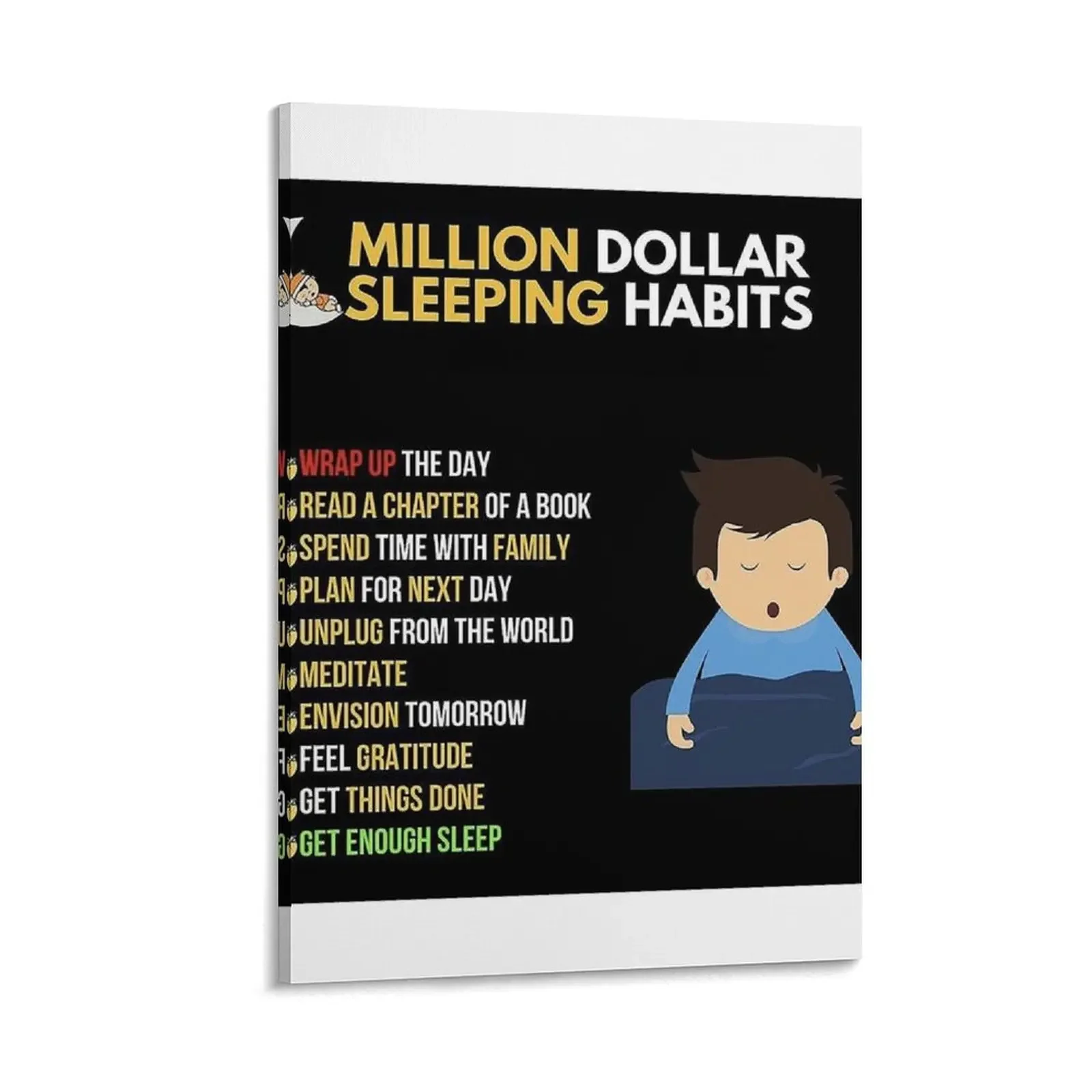 

Best Entrepreneur Quotes - Million Dollar Sleeping Habits Canvas Painting decorations for the room posters for wall