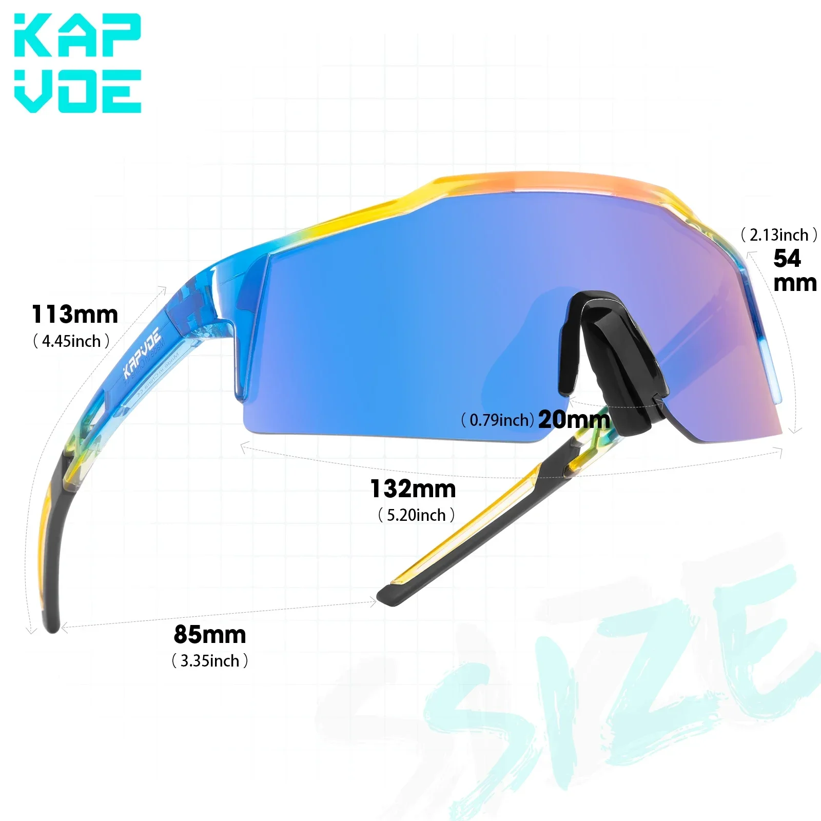 Kapvoe Kids Cycling Sunglasses Aged 8-15 Baseball Running Children Glasses UV400 Sports Riding Bicycle Glasses