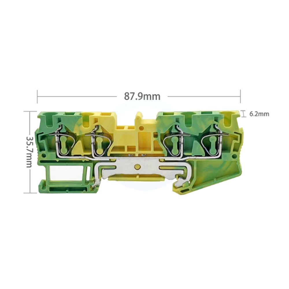 10 Pcs 2-in 2-out Spring-Loaded Direct-Insert Rail-Mounted Terminal Block ST4-QUATTRO-PE ST4QUATTRO-PE