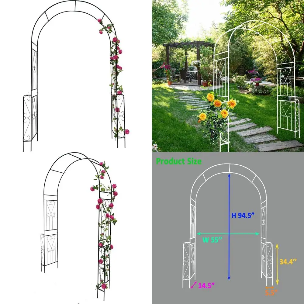 

Garden Metal Archway for Climbing Plants, Rose Arch Support, Outdoor Wedding and Party Decorative Arch