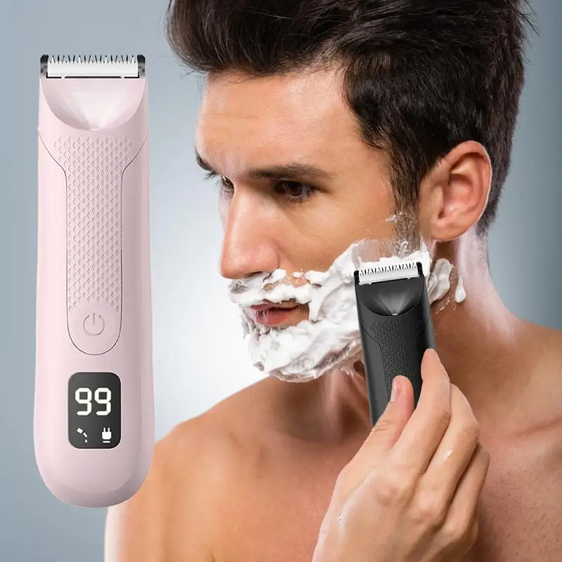 Aparador elétrico pequeno para homens, barbeador impermeável, aparador seguro sem fio, ferramentas de barba grooming