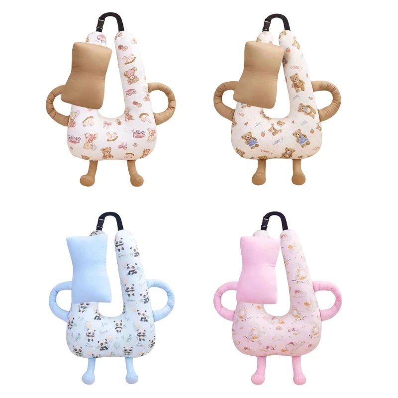 J15U وسادة دعم محمولة لراحة الرقبة للرضع لمقاعد السيارة وعربات الأطفال حشوة مريحة من البوليستر سهلة التنظيف ومسند الرأس