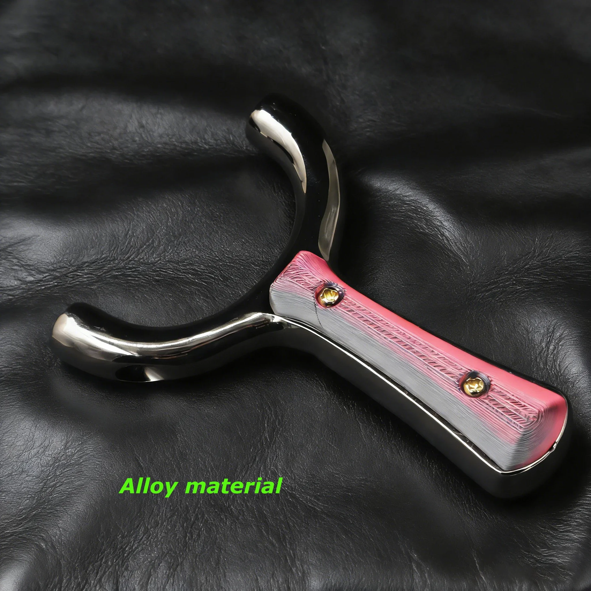 

Black Alloy U-shaped Slingshot High Quality Red Patch Anti-slip Professional Competitive Sling Pocket Slingshot