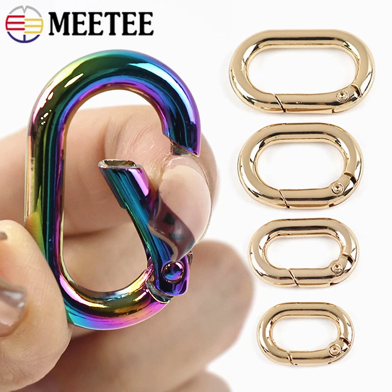 

5/10Pcs Meetee 13-32mm Metal Openable O Ring Buckle for Keychain Lanyard Bag Hanger Spring Snap Hook DIY Handmade Accessories