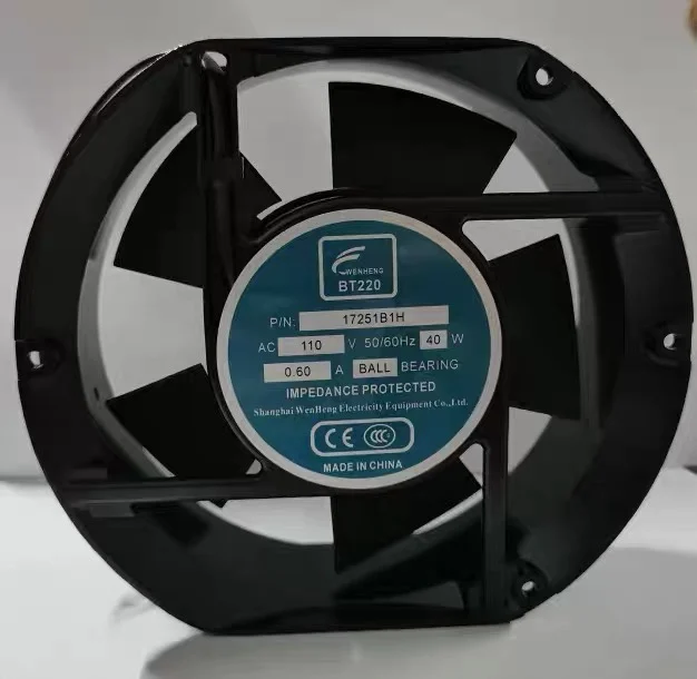 

BT220 17251B1H AC 110 В 40 Вт 0,60 А 172x150x50 мм 2-проводной охлаждающий вентилятор