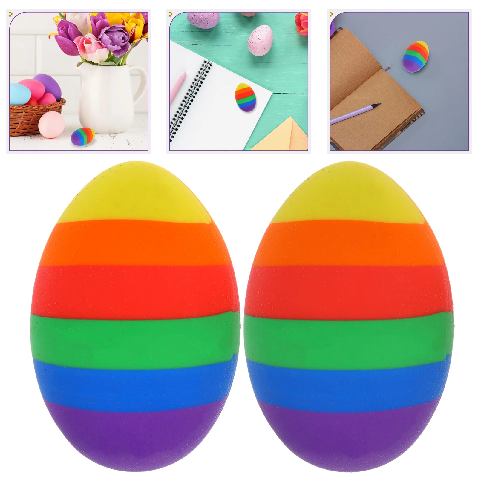 

2Pcs Mini Easter Egg Shaped Erasers Cute Tiny Eggs Pencil Erasers for Kids Easter Party Supplies School Classroom Rewards