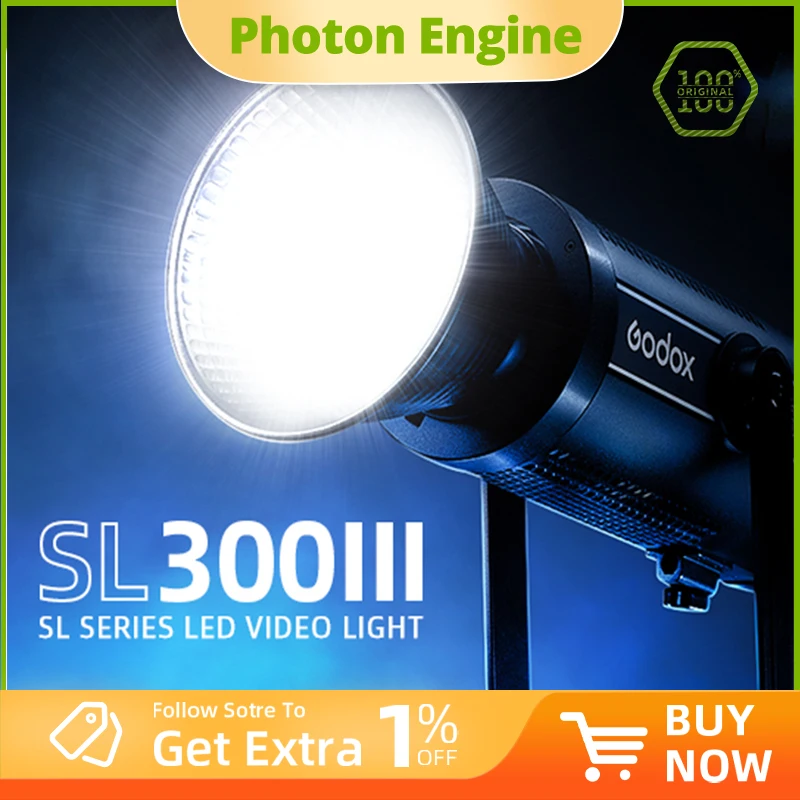 

Godox SL300III SL-300W III LED Video Light 200W Bowens Mount Daylight Balanced 5600K 2.4G Wireless X System Control by Godox APP