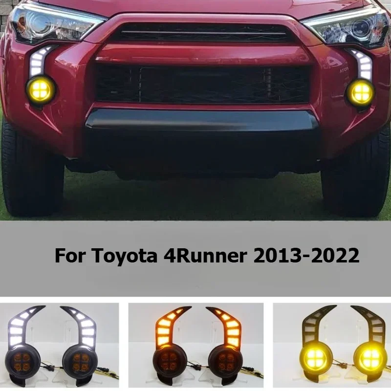 Car Led Daytime Running Light DRL Dynamic Turn Signal Front Bumper Fog Lamp Modification Accessory For Toyota 4Runner 2013-2022 detail image 1