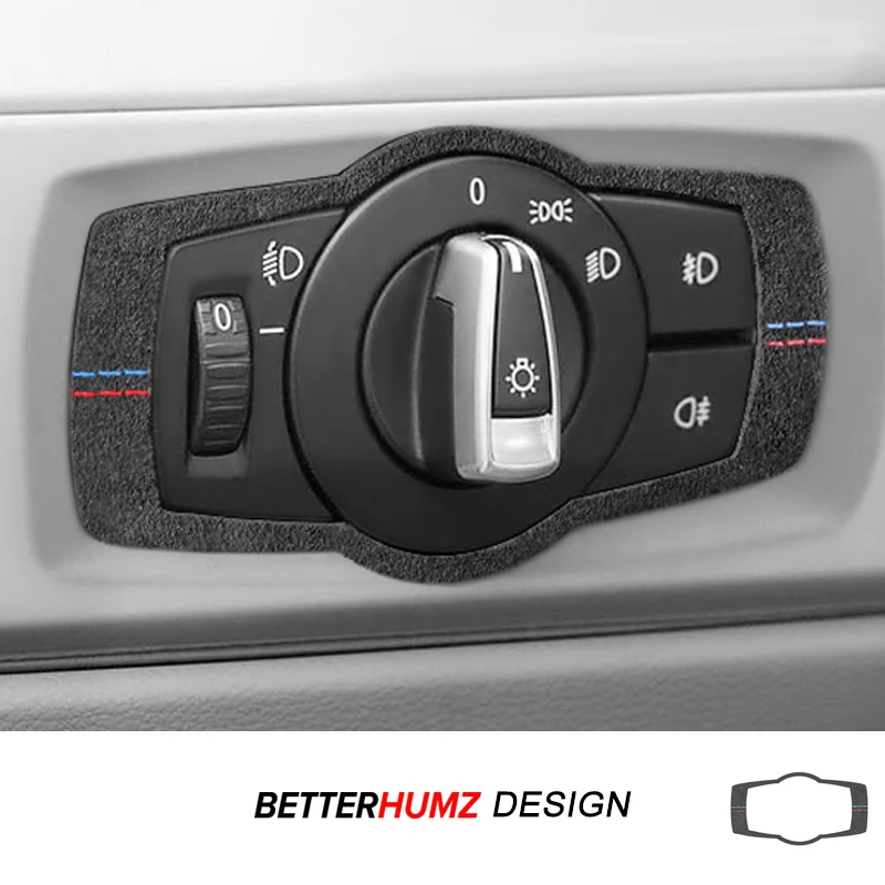 Para BMW E90 E92 E93 Serie 3 hecho de Alcantara consola central interruptor de faro perilla embellecedora pegatina accesorios de ajuste Interior de coche