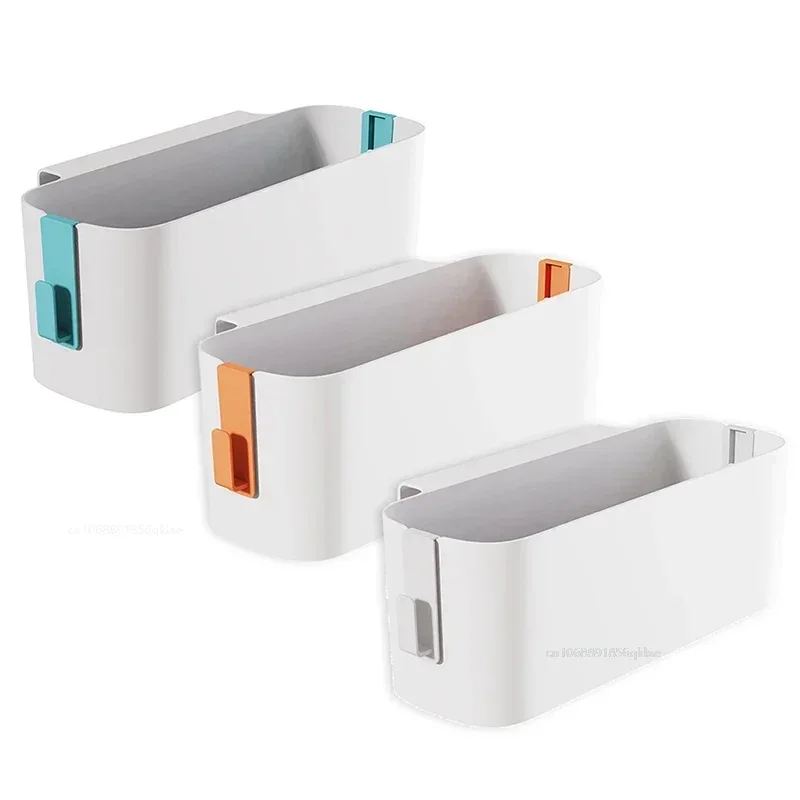 Carrito de almacenamiento de plástico para mesita de noche con gancho extraíble, cesta colgante, organizador de artículos diversos, soporte para caja, estante para dormitorio, cama infantil