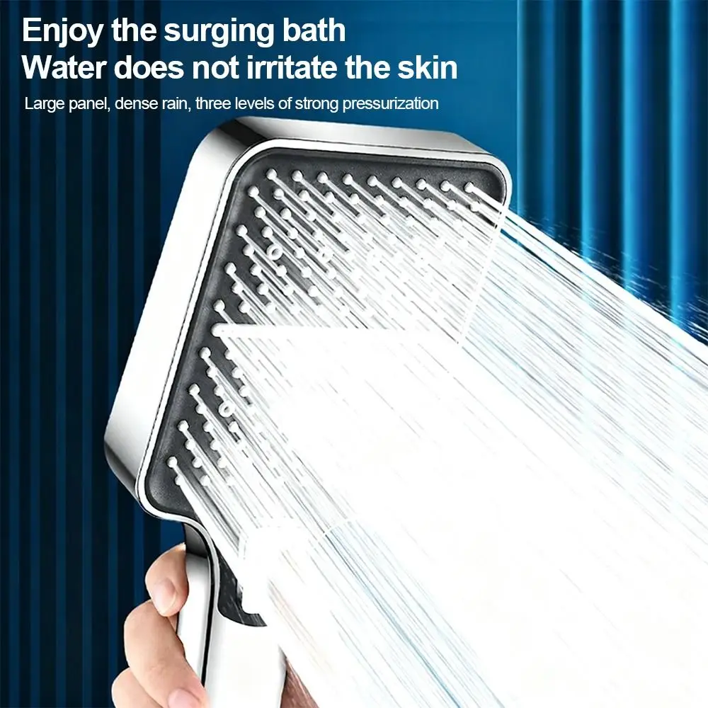 

Plastic High Pressure Shower Head Large Flow 3 Mode Adjustable Handheld Shower Head Easy Install Water Saving Shower Sprayer