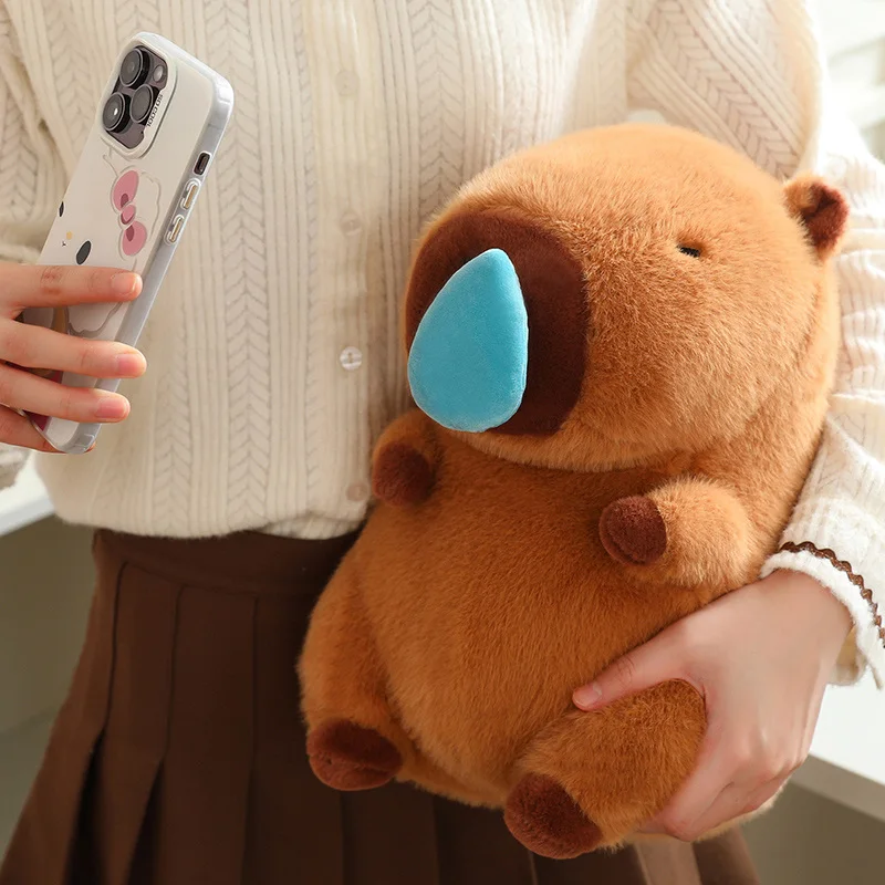 Animales de simulación de felpa Kawaii Capybara con mucosidad Nasal estirable, lindo Capibara Fluffty, muñeco de peluche suave, regalo para niños