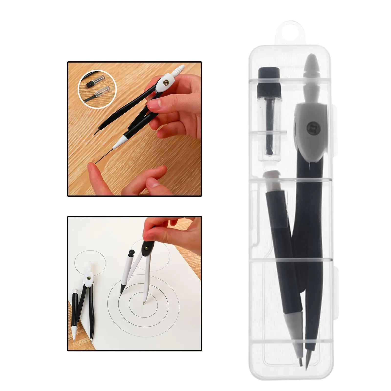 Professional Metal Compasses with Storage Case Mechanical Pencil with Refill for School Office Stationery Supplies