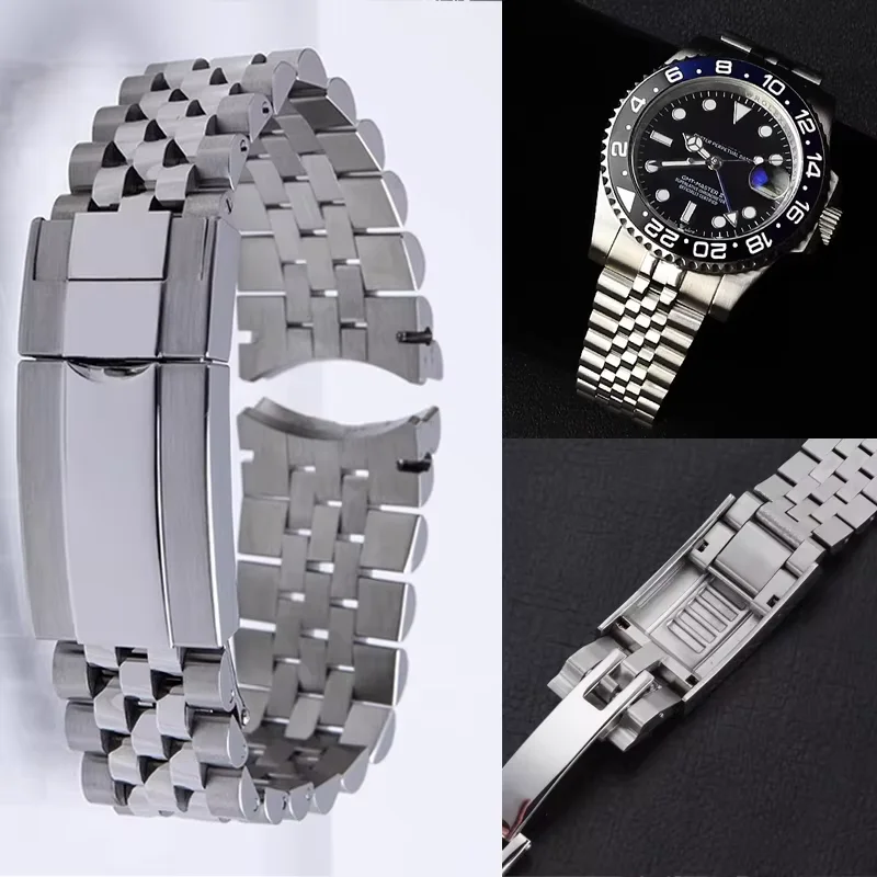 

20mm 21mm Jubilee 904 Watchband For Rolex Sub GMT Yacht Daytona Men's Strap Luxury watch chain Mod Parts Replacement Accessories