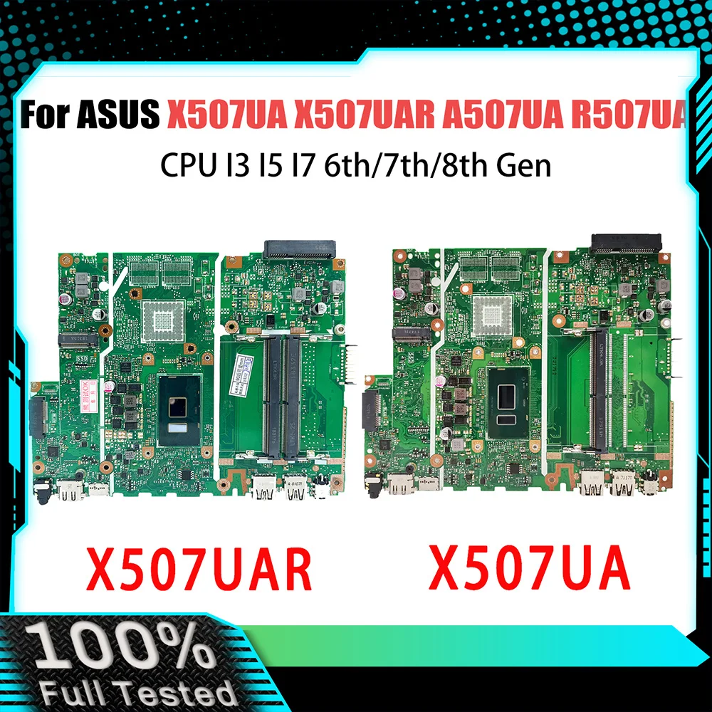 

X507UA Mainboard For ASUS X507UAR A507UA R507UA F507UA Y5000UA Laptop Motherboard CPU I3 I5 I7 6th/7th/8th Gen UMA DDR4