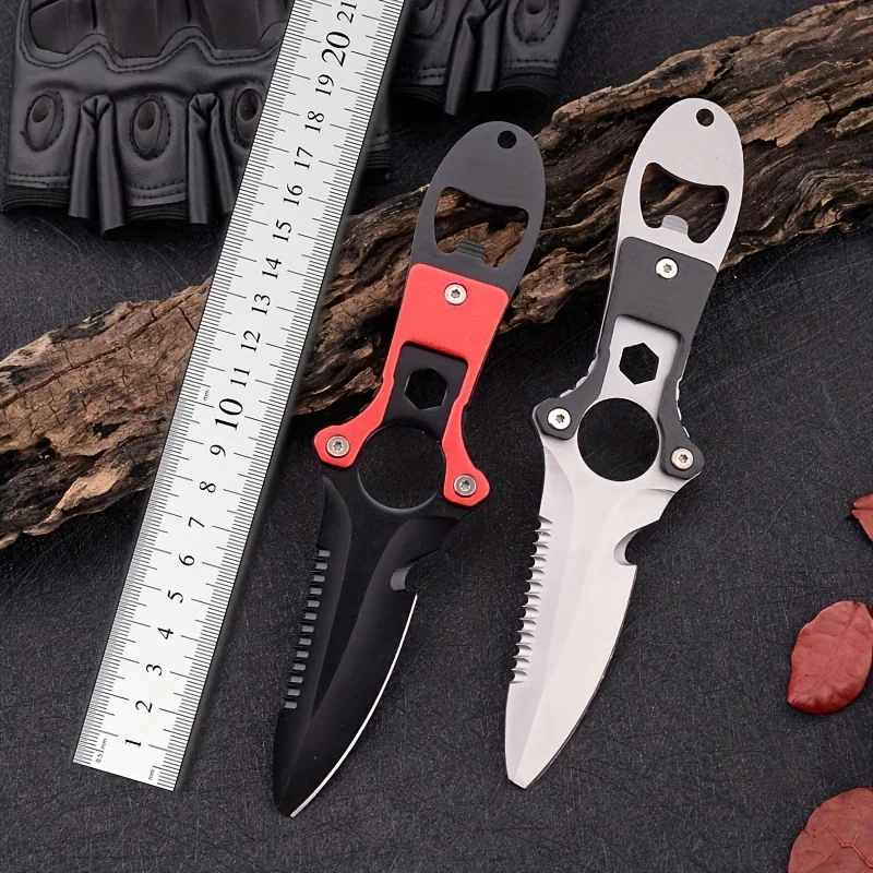 1pc Multi-functional Pocket Knife With Oyster Opener, Sharp Scuba Rescue Cutter Knife，Multi-purpose Field Knife