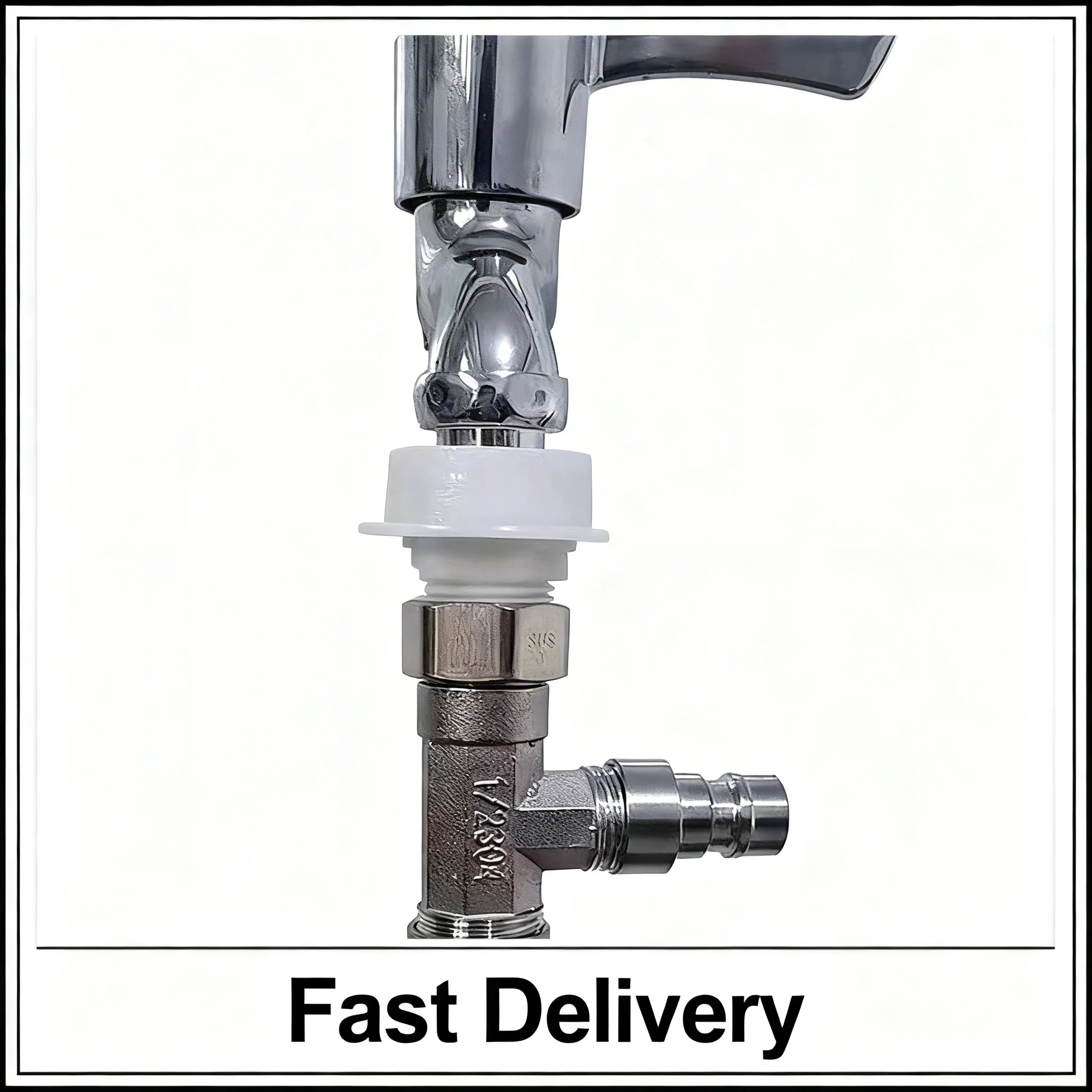 Stainless Steel 3-Way Diverter, Thickened Male and Female Tee, Flexible Removable Cap Connector (Top), T-Adapter Connector for A