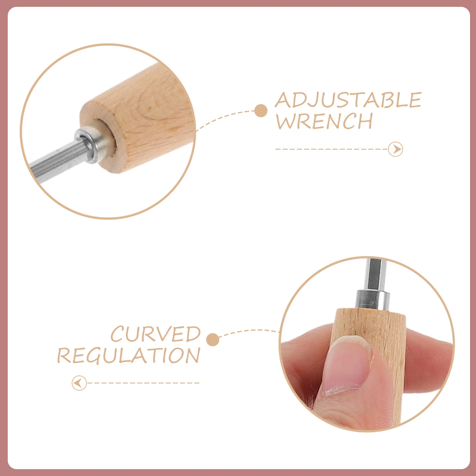 

4mm Hex Wrench Guitar Truss Rod Adjustment Tool Durable Metal Lightweight Wooden Handle for Folk Classical Guitars R03