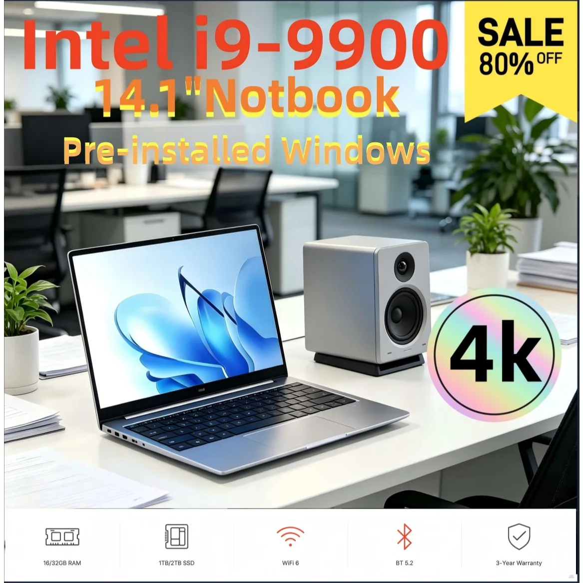 Business-Notebook Intel Core i9-9900 512GB 2TB SSD 16/32GB RAM 14,1 Zoll Full HD 165Hz IPS Windows Gaming Office Notebook Tragbar