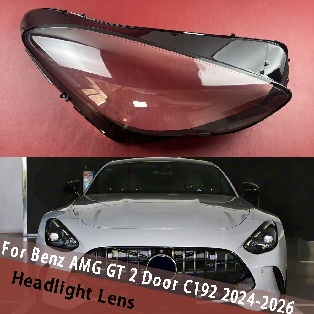 

For Mercedes-Benz AMG GT 2 Door C192 2024 2025 2026 Headlight Cover Headlamp Shell Lens Housing Replace Lampshade Plexiglass