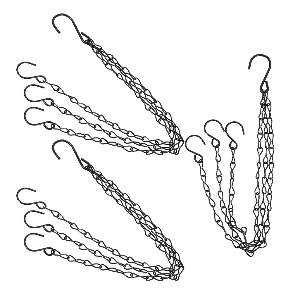 

3 Pcs Flower Basket Hanging Chain Hanger Pot Hangers Iron Chains Garden Planter