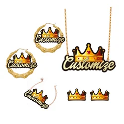 Custom Cartoon Characters Names Personality Fashion Jewelry Sets, Woman Gifts