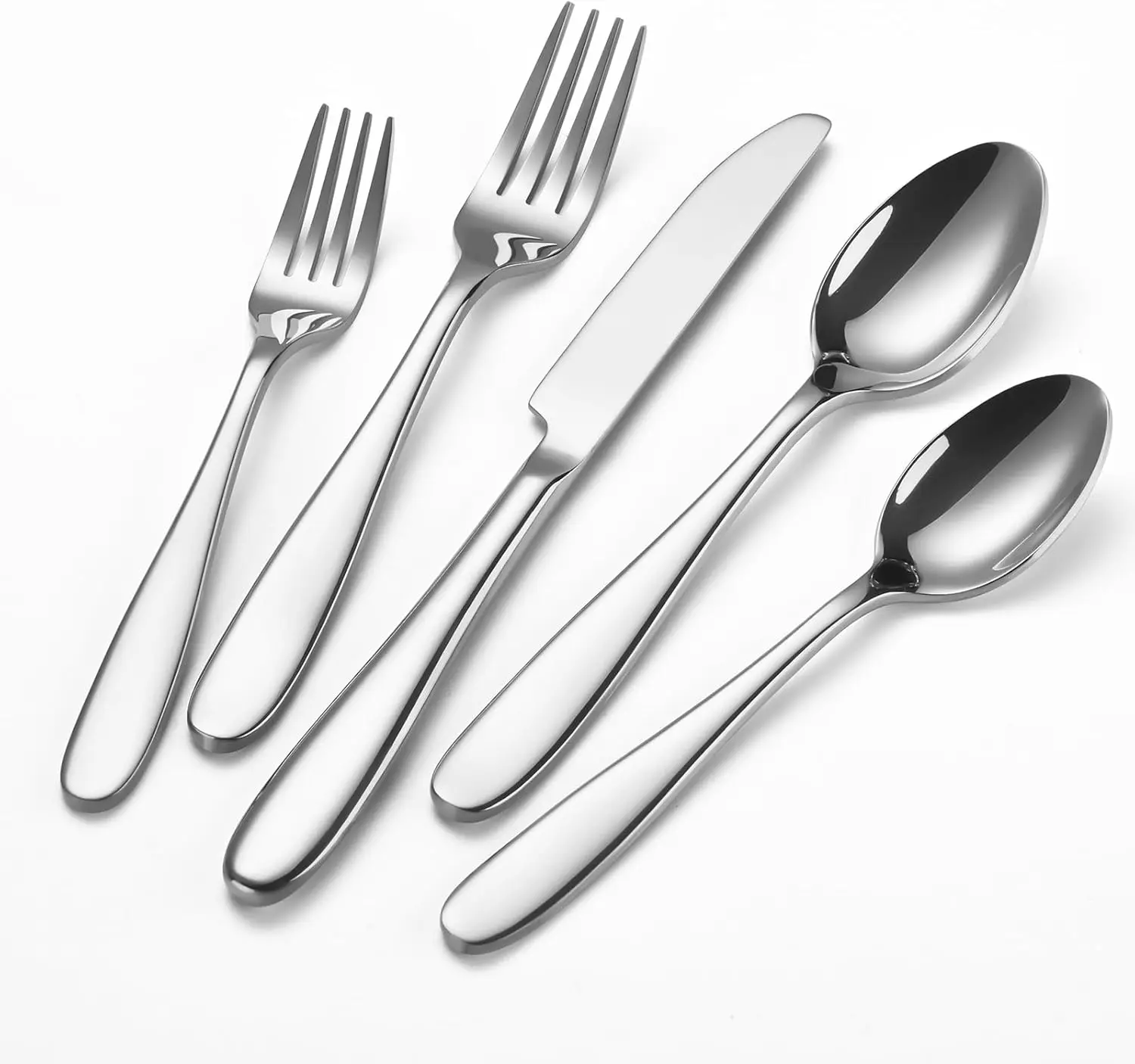 

40-Piece Stainless Steel Silverware Set for 8, Mirror Finish, Dishwasher Safe