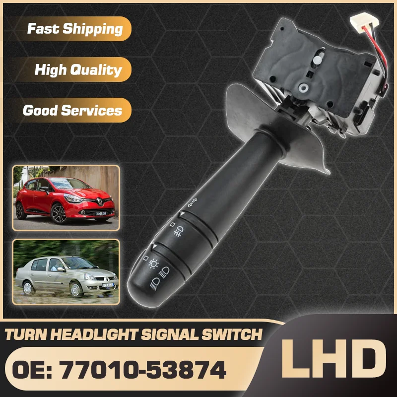 

Car LHD Headlight Turn Signal Switch For Renault Clio MK2 Lutecia Mio Symbol 1998-2016 Renault Thalia MK1 1998-2009 77010-53874