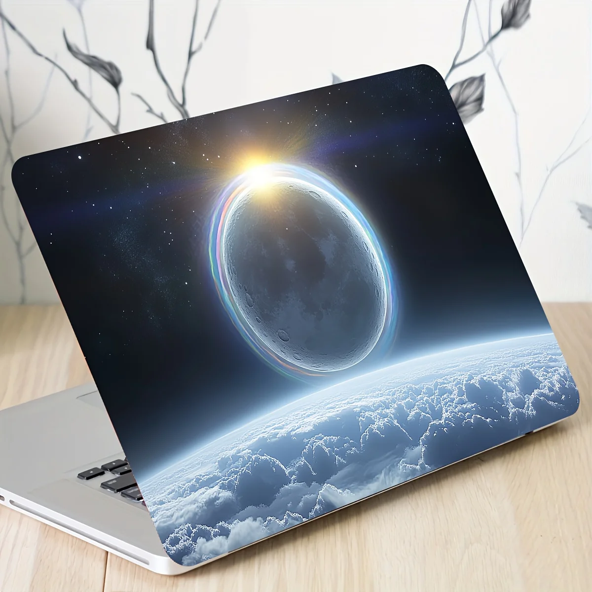 2 Piece Laptop Art Sticker Case Universal Netbook Light Beige Waterproof Scratch Resistant Sticker Waterproof Scratch Resistant