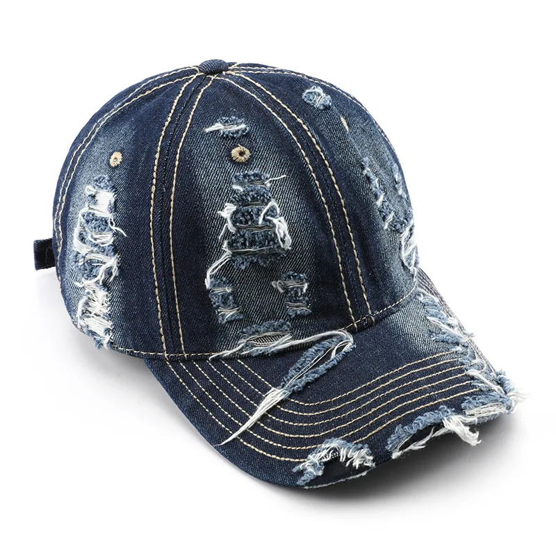FS Vintage American Street Denim Baseball Cap Snapback Hip Hop Caps For Men Black Blue Women Brand Designer Hat Casquette Homme