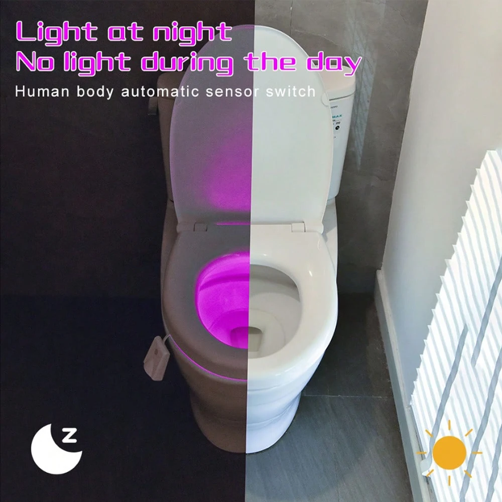Toilet Light Motion Sensor Changing Rechargable Toilet Night Light with Star Projection Light LED Bowl Night Lamp for Bathroom