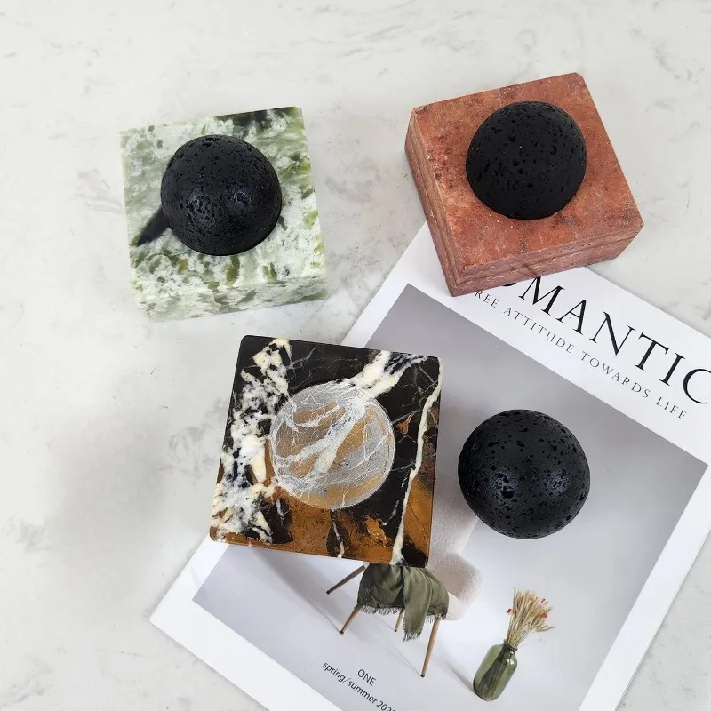 Light Luxury Modern Simple Natural Marble Ball Ornaments, Home Decorations, Aromatherapy Accessories