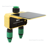 WiFi Solar Water Timer - Dual Outlet Smart Irrigation Controller with Rain Sensor, Weatherproof for Garden Outdoor Auto Watering