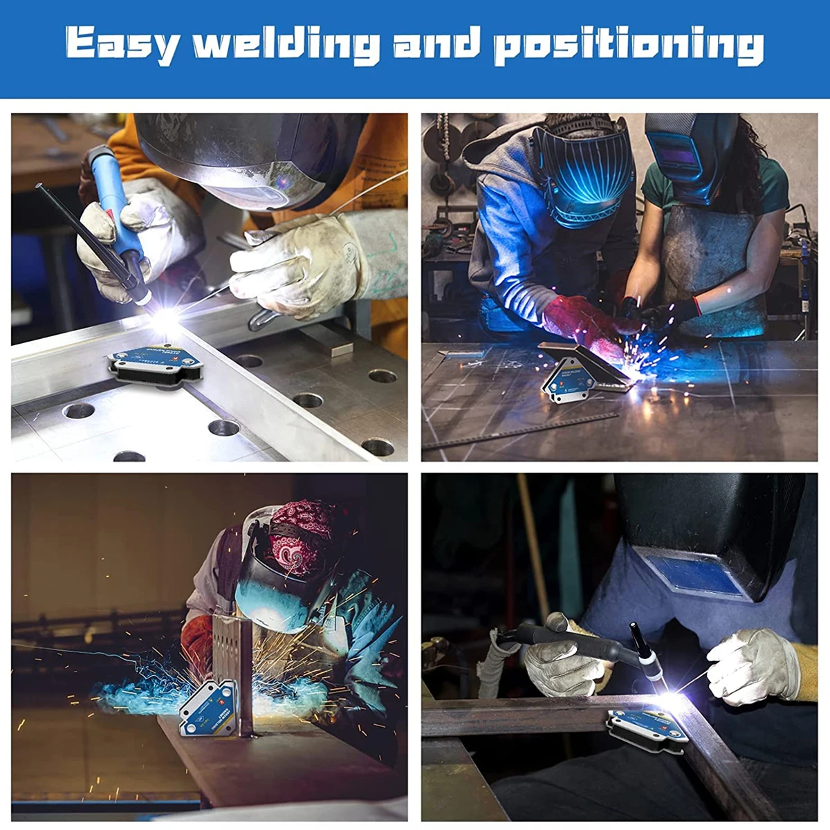 4Pcs Welding Magnets 25KG Magnetic Welding Holder Metal Positioning Arrow Welding Table Magnet Clamp Sturdy Welding Tool Set