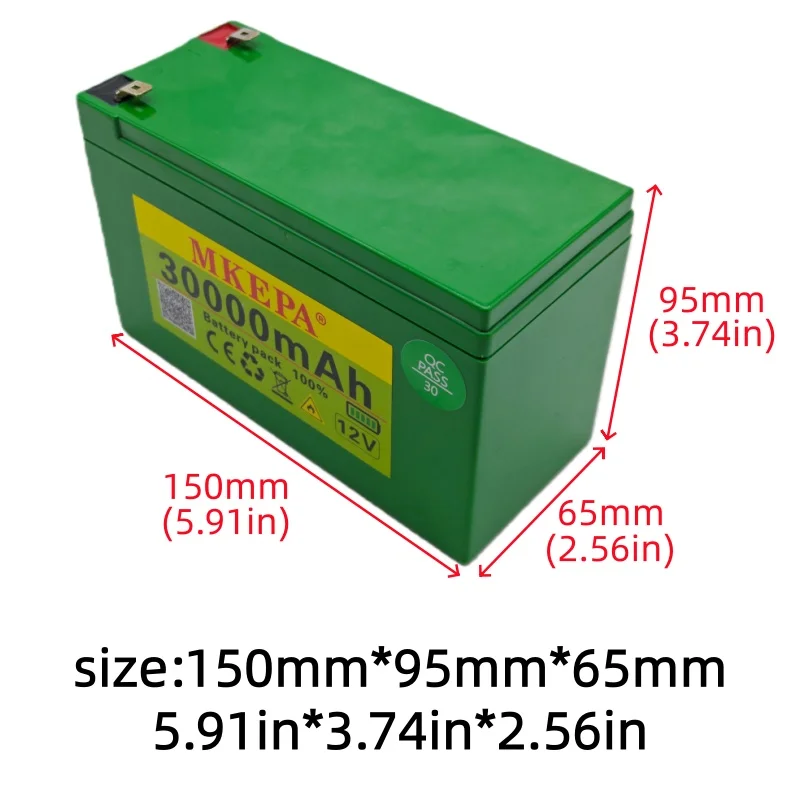 Durable 12V 30Ah Rechargeable Battery Pack｜18650 Li-ion for Electric Wheelchair/Camping/Fishing Boat/LED Lighting