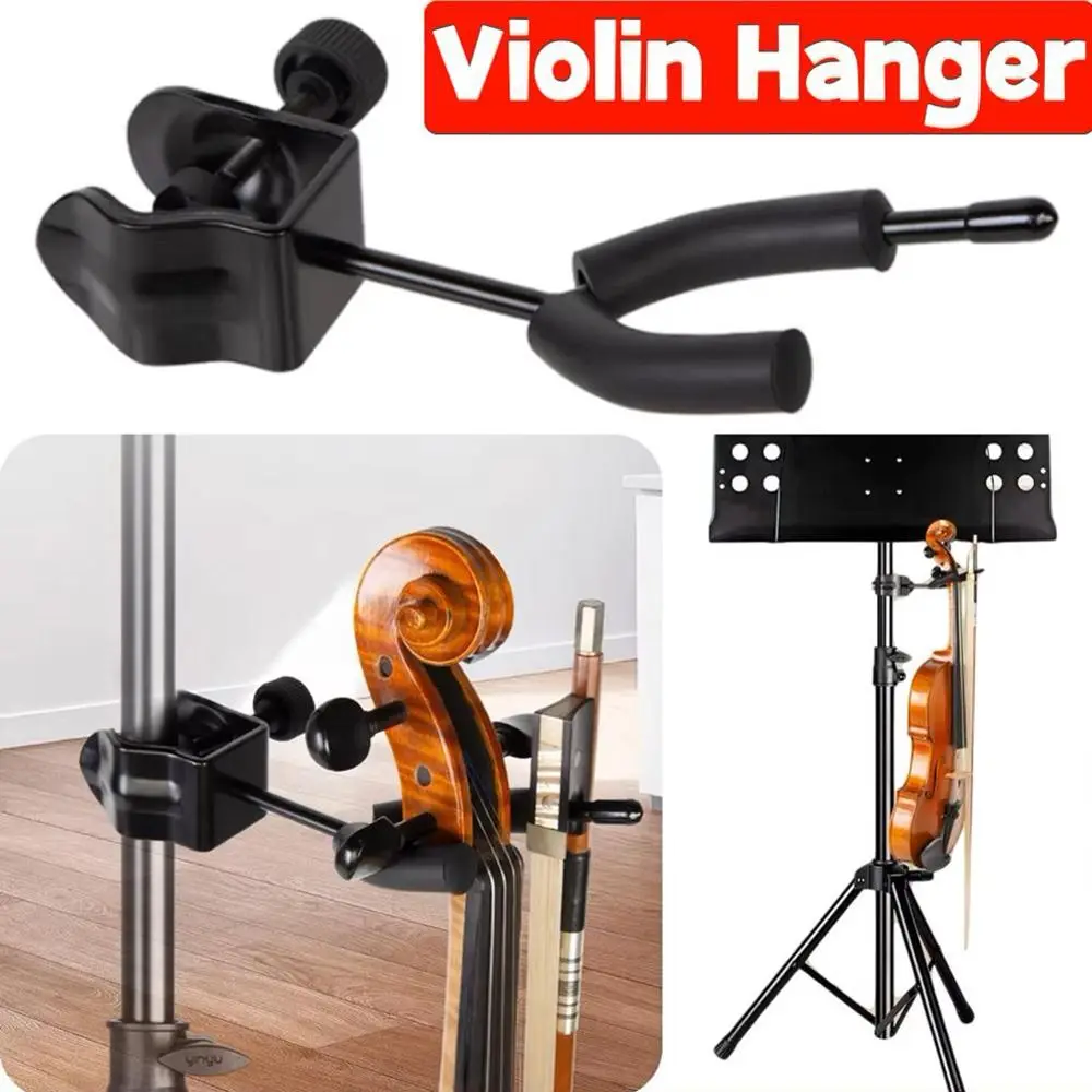 Metal Violin Hanger with Bow Hook Microphone or Sheet Music Stand Violin Viola Stand No Punching Violin Viola Holder Stage Shows