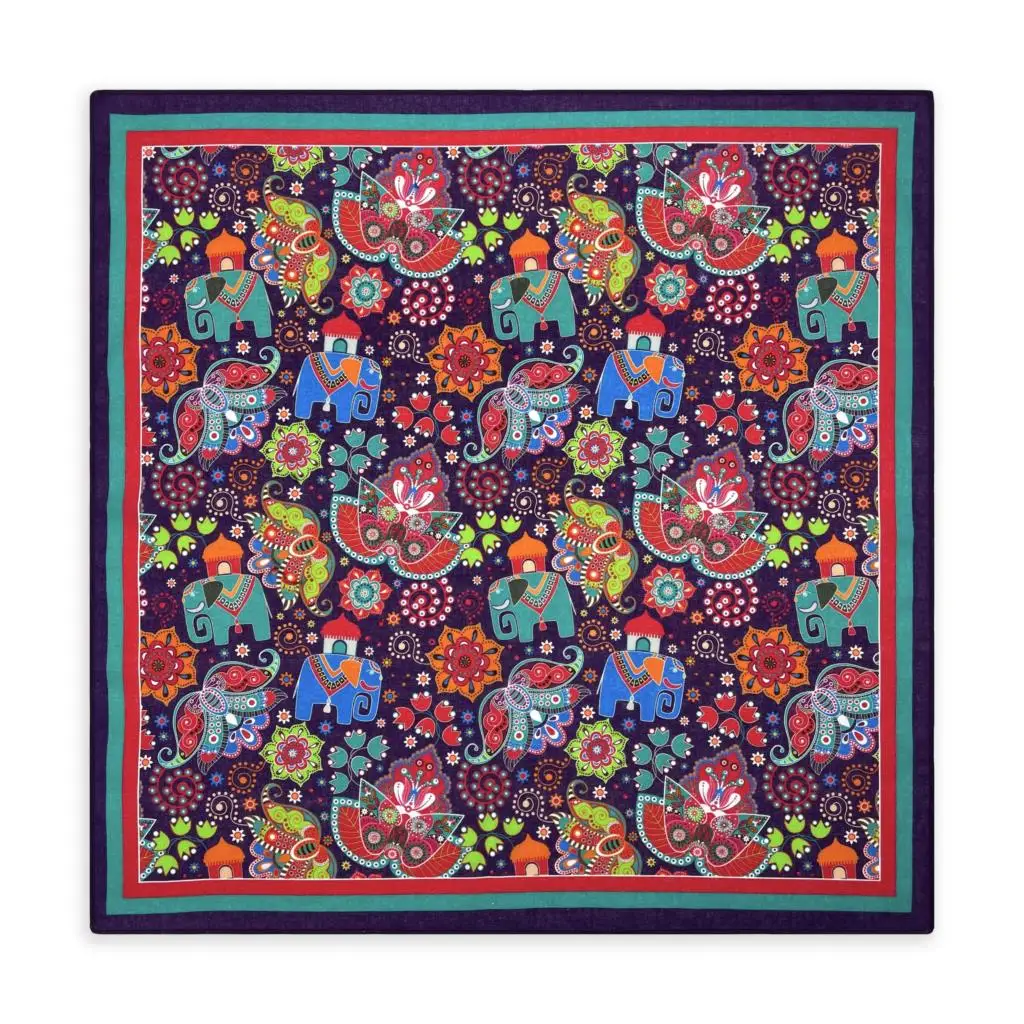 100% cotone 55CM palazzo stile retrò floreale stampa Paisley Bandana fazzoletto Hip Hop fascia per capelli collo sciarpa copricapo polsini avvolge