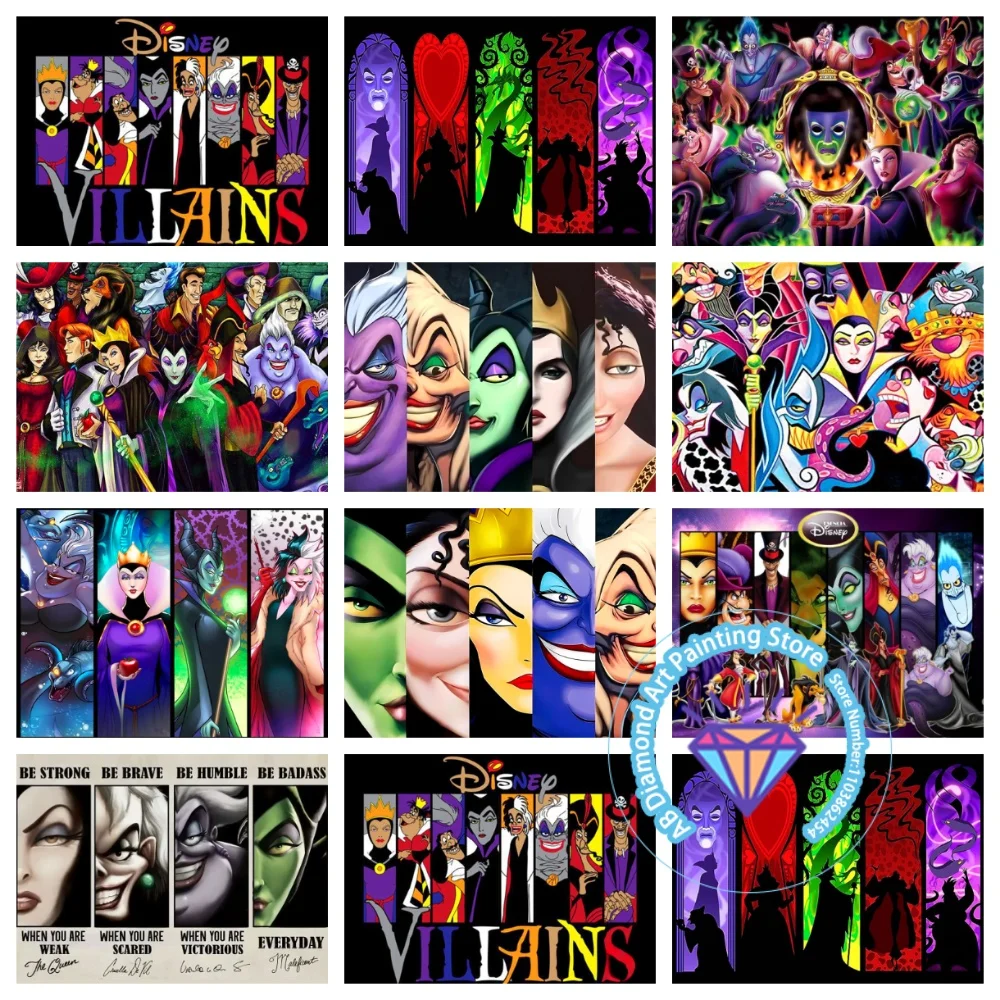 

Cartoon Ursula AB Diamond Painting Kit Square Round Diamond 5D DIY The Evil Queen Mosaic Handmade Art Exquisite Gift Home Decor