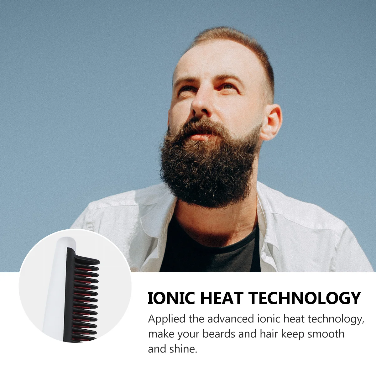 مشط اللحية الكهربائي فرشاة تمليس الشعر المحمولة 20S حرارة سريعة لتصفيف الشعر السلس الخالي من التجعد والمجعد السميك
