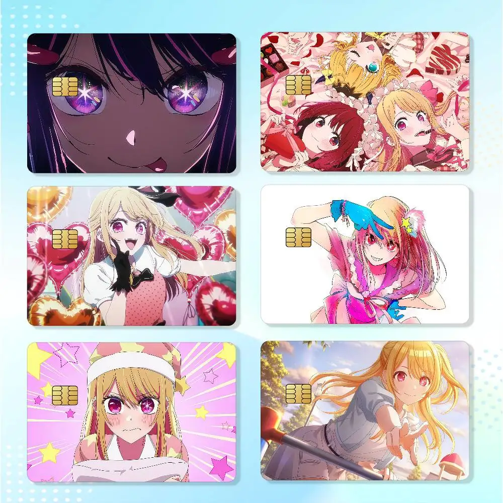 Anime R-Ruby H-Hoshino Credit Skin Cover Card Stickers 4PCS Film Bus Pass Front Decoration Bank Debit Waterproof