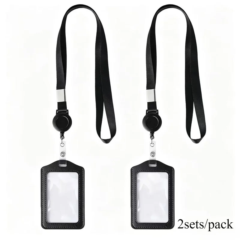 PU HD Clear Card Holder ID Badge Holder, Name Tag Holder, Work ID Card Holder, Employee ID Card, Credit Card, Bus Card,