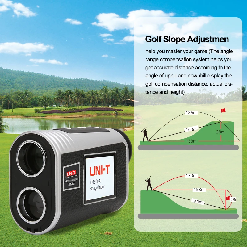 UNI-T Golf rangefinder With Slope Adjustment 600M 1500M Laser Range Finder for Hunting Monoculars LCD Display