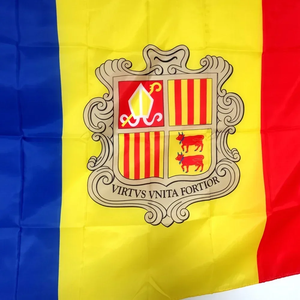 Andorra National Flag Official Country Nation 3x5ft 2x3ft Polyester Banner for Outdoor Indoor, Home Garden Patriotic Event Decor