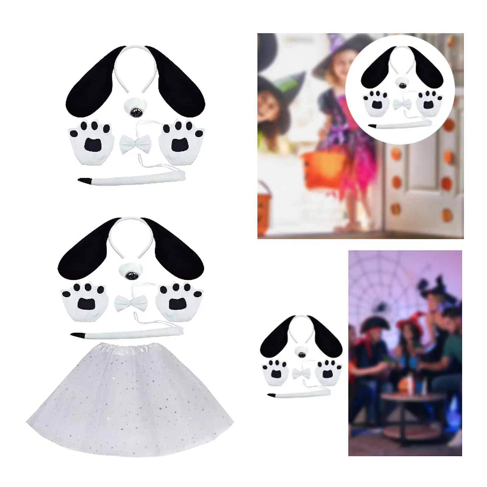 Puppy Dog Ears and Long Tail Set for Masquerade Stage Performance Birthday