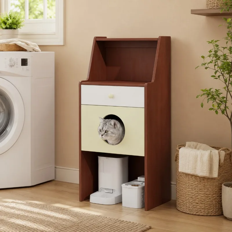 Solid wood cat nest storage cabinet, custom cat nest cabinet integrated