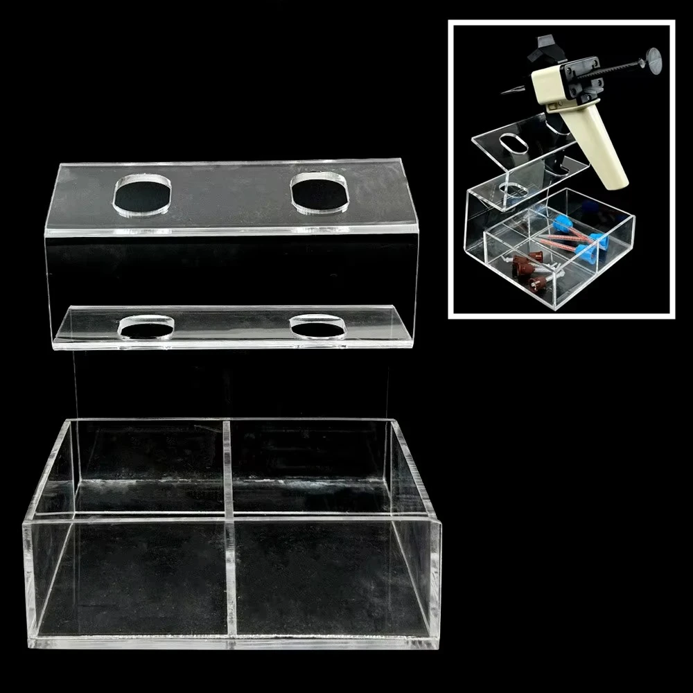 Dental Impression Mixing Tips Organizer Mixer Tube Head Box Case Dispensing Gun Holder Placing Shelf Dentistry Storage Supplies