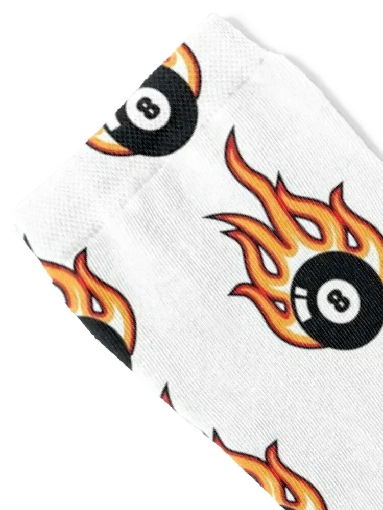 Flaming 8 Pool ball Socks valentine gift ideas anti slip football Wholesale Socks Men Women's